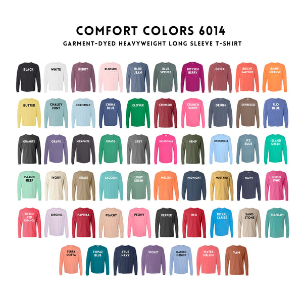 Merry and Bright Neon Colored Long Sleeve Comfort Color Tee