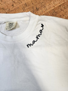 Mama neckline embroidery| Great MAMA gift| Comfort Colors Tshirt