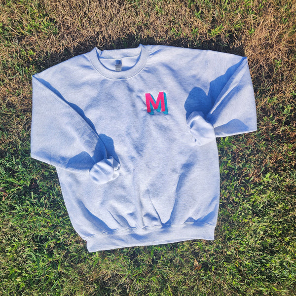 Two Tone Initial | Embroidery| Letter| Sweatshirt