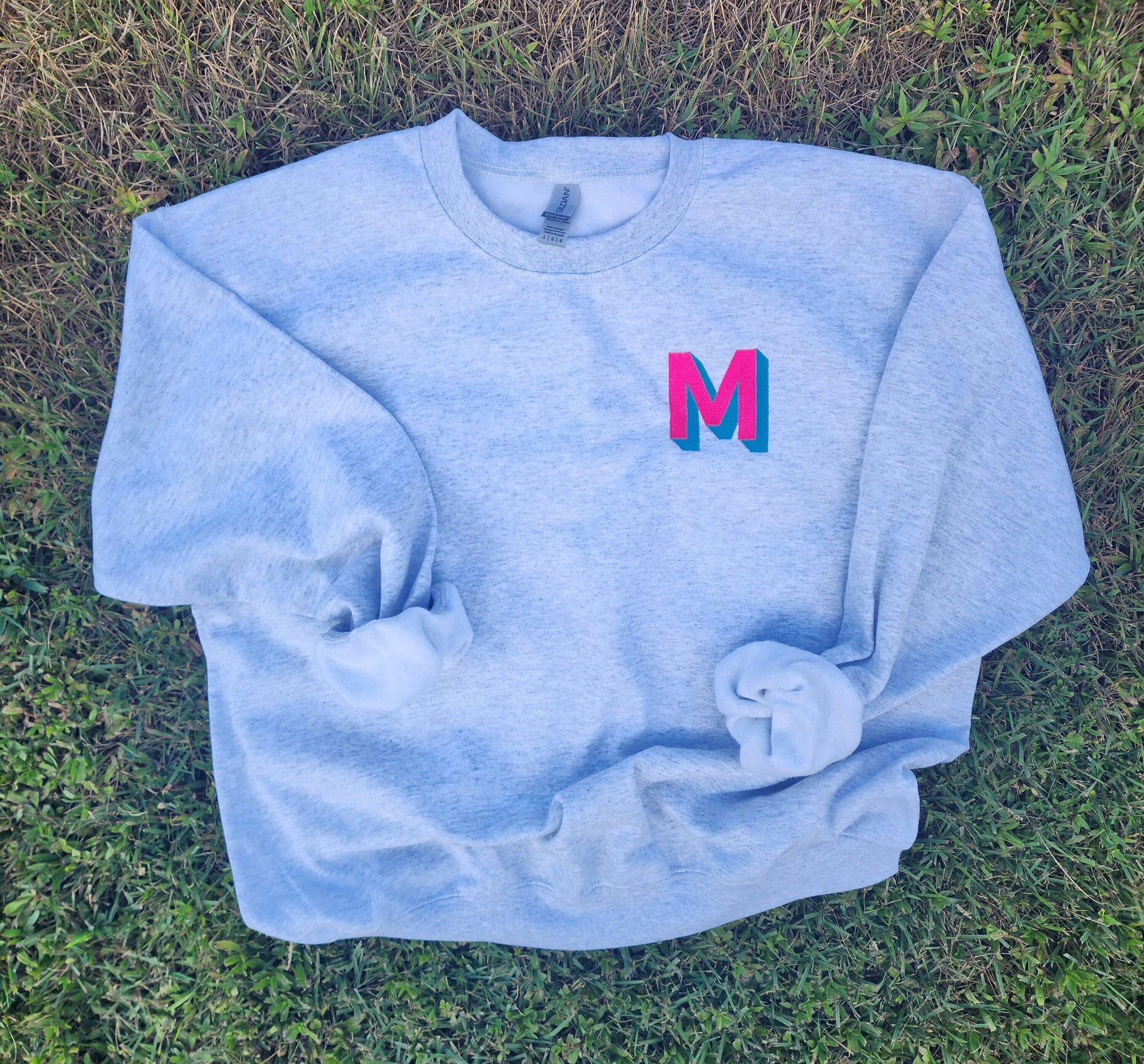 Two Tone Initial | Embroidery| Letter| Sweatshirt